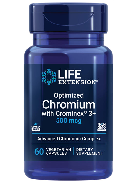 Life Extension Optimized Chromium Crominex3+ bottle 500 mcg
