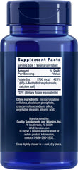 Close-up of Life Extension Optimized Folate packaging showing L-Methylfolate and 5-MTHF