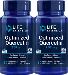 Life Extension Optimized Quercetin 60 Vegetarian Capsules Pack of 2 – bottle front view