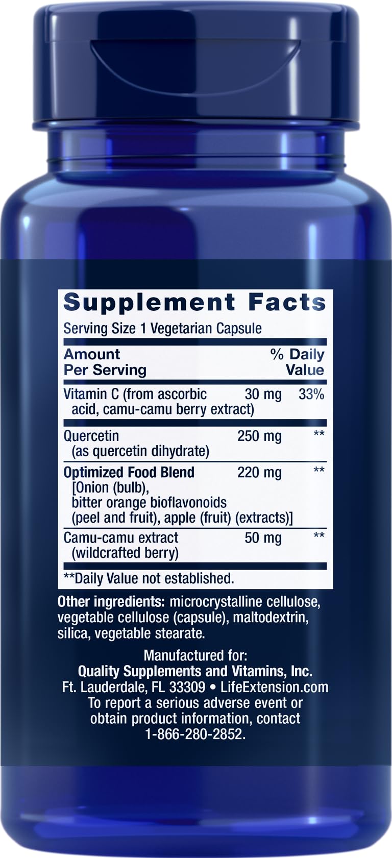 Life Extension Optimized Quercetin Pack of 2 – supplement facts and key ingredients