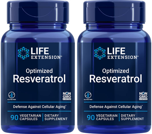 Front view of Life Extension Optimized Resveratrol two-pack