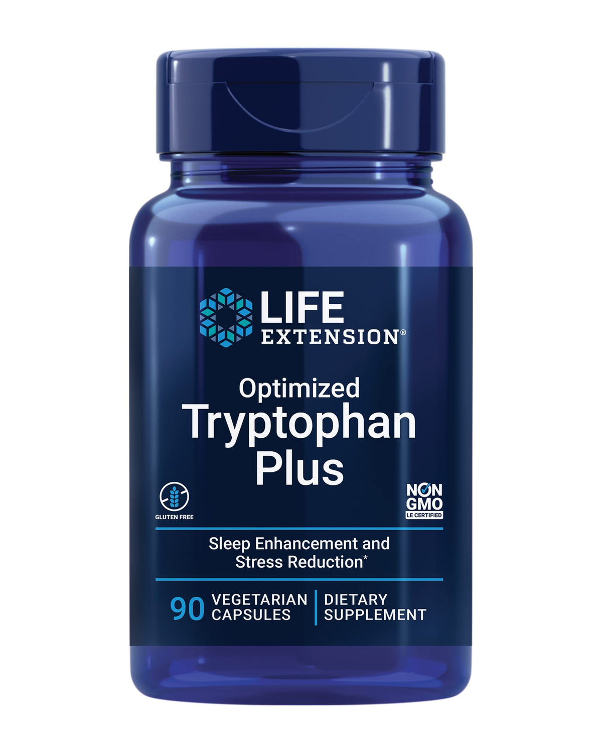Front label of Life Extension Optimized Tryptophan Plus 1000mg bottle