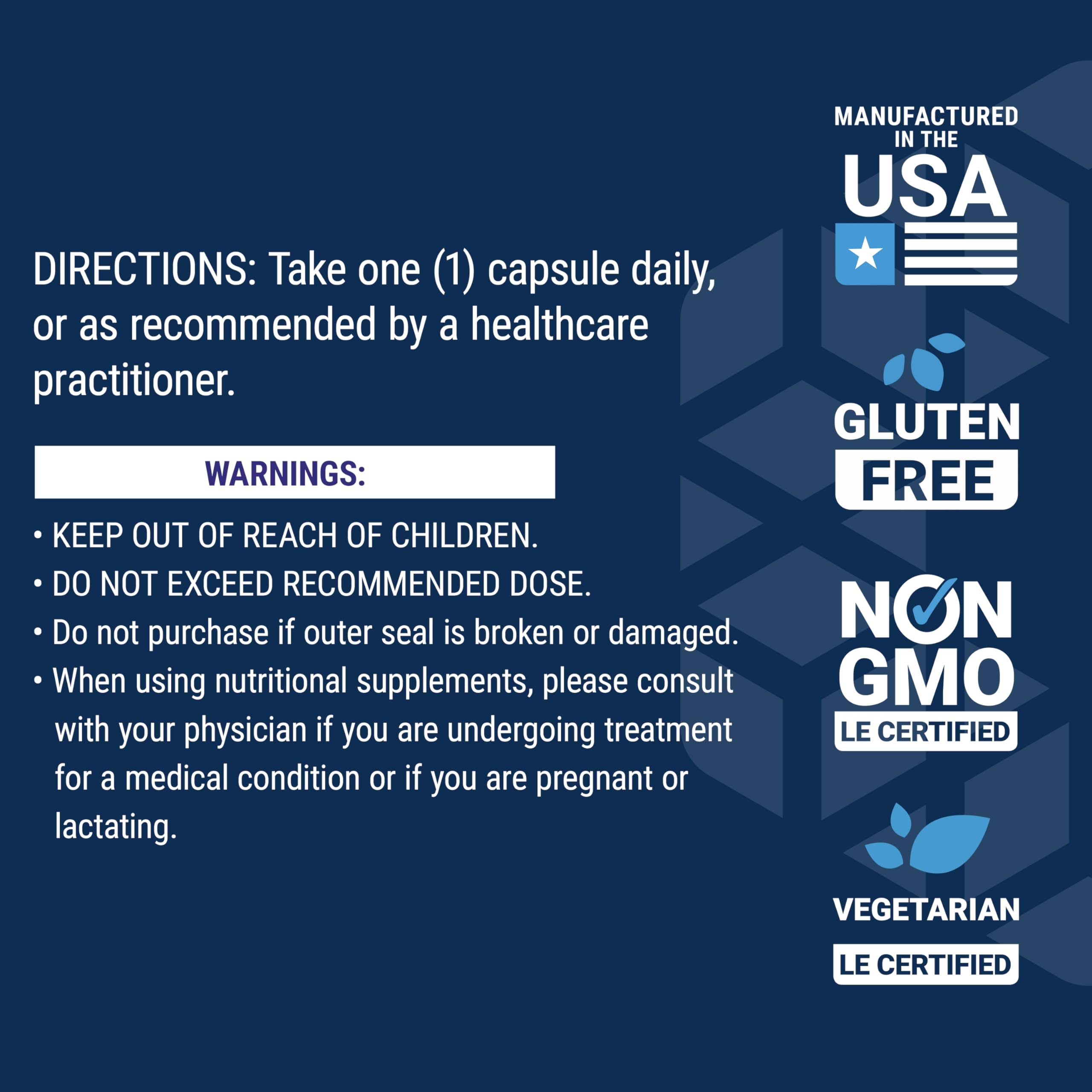 Non-GMO symbol on PS Caps packaging