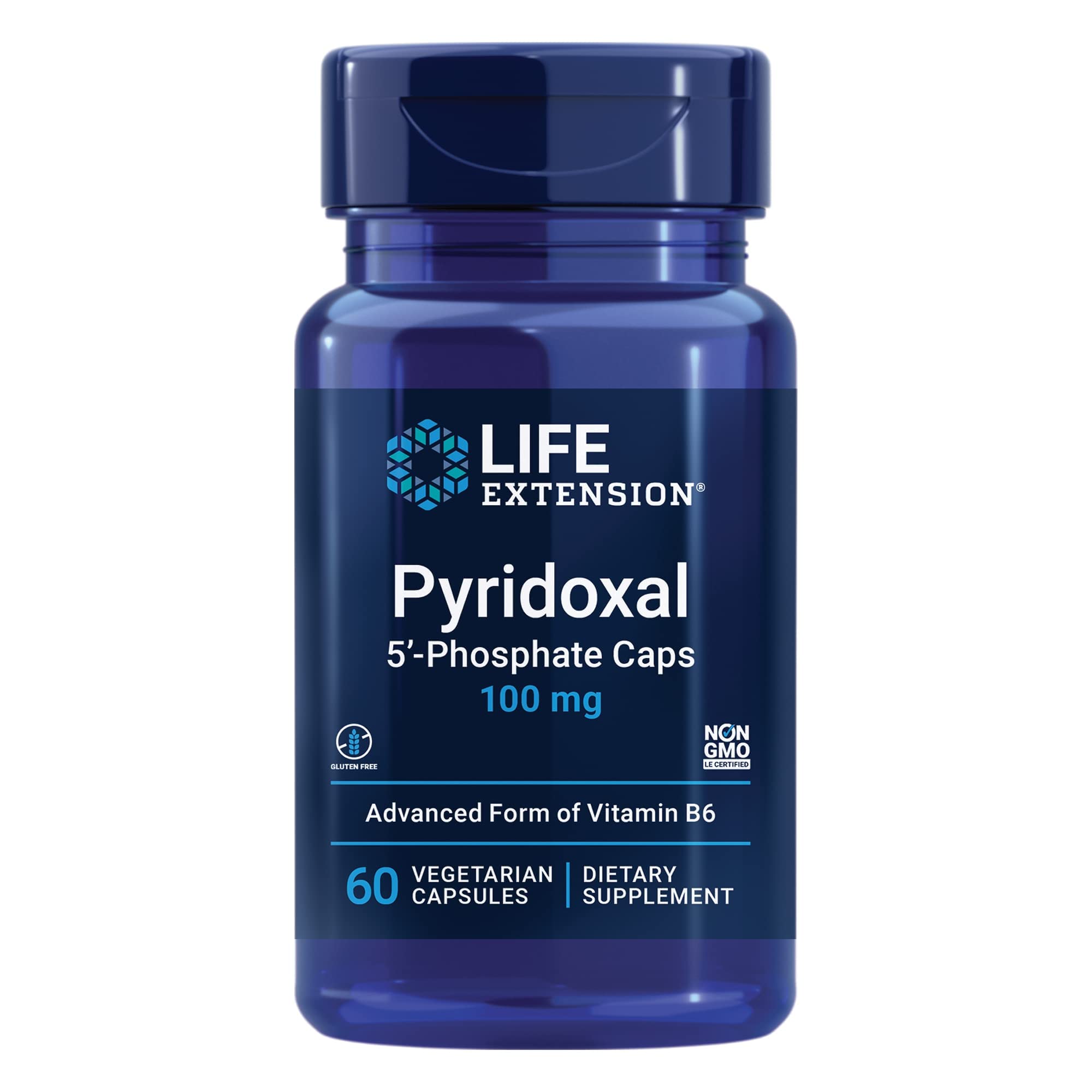 Life Extension Pyridoxal 5'-Phosphate Caps 100 mg bottle label