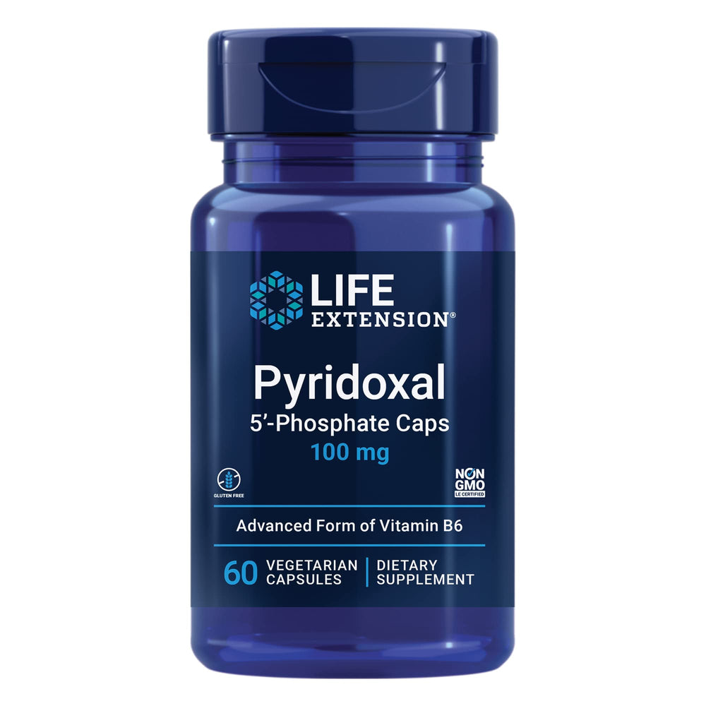 Life Extension Pyridoxal 5'-Phosphate Caps 100 mg bottle label