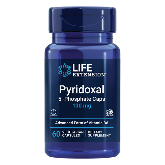 Life Extension Pyridoxal 5'-Phosphate Caps 100 mg bottle label