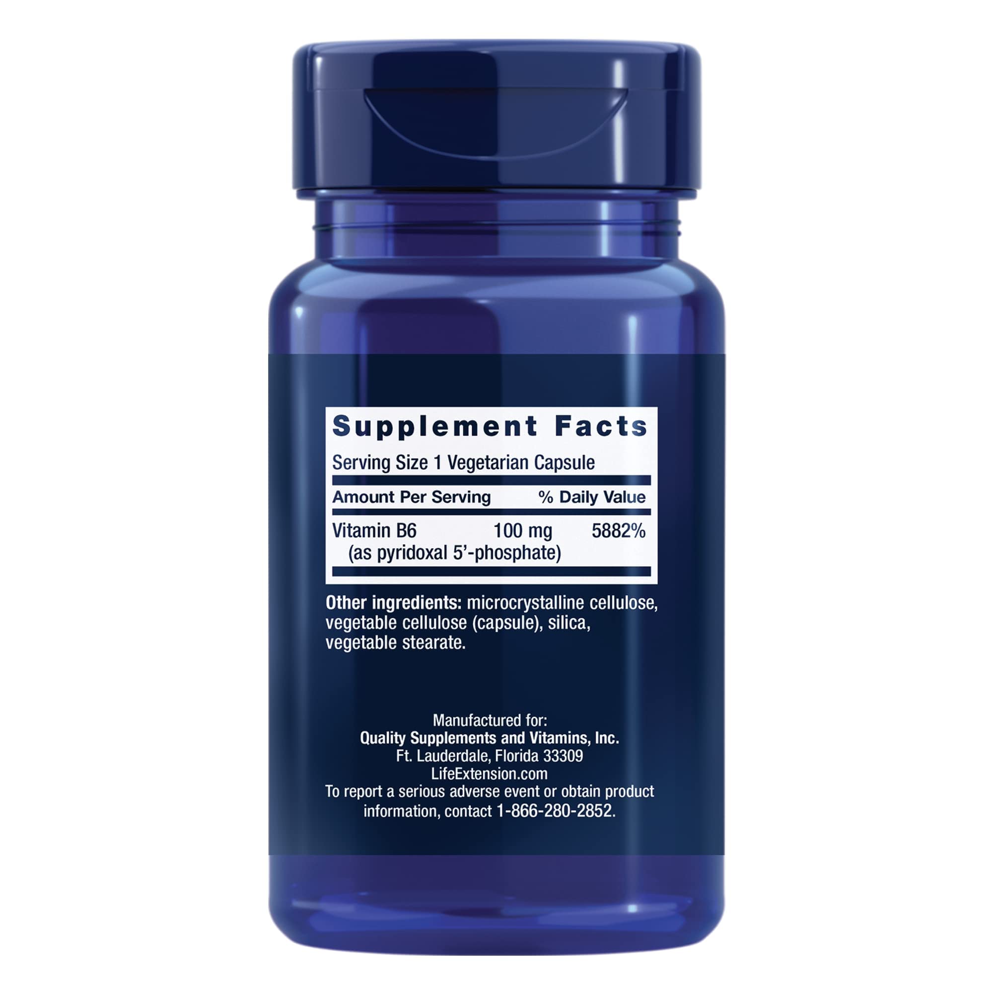 Pyridoxal 5'-Phosphate capsules close-up in bottle