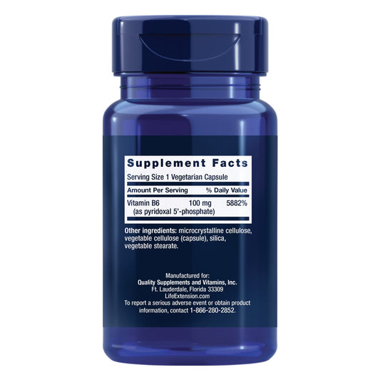 Pyridoxal 5'-Phosphate capsules close-up in bottle
