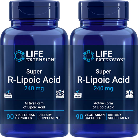 Two Life Extension Super R-Lipoic Acid 240 mg bottles (pack of 2)