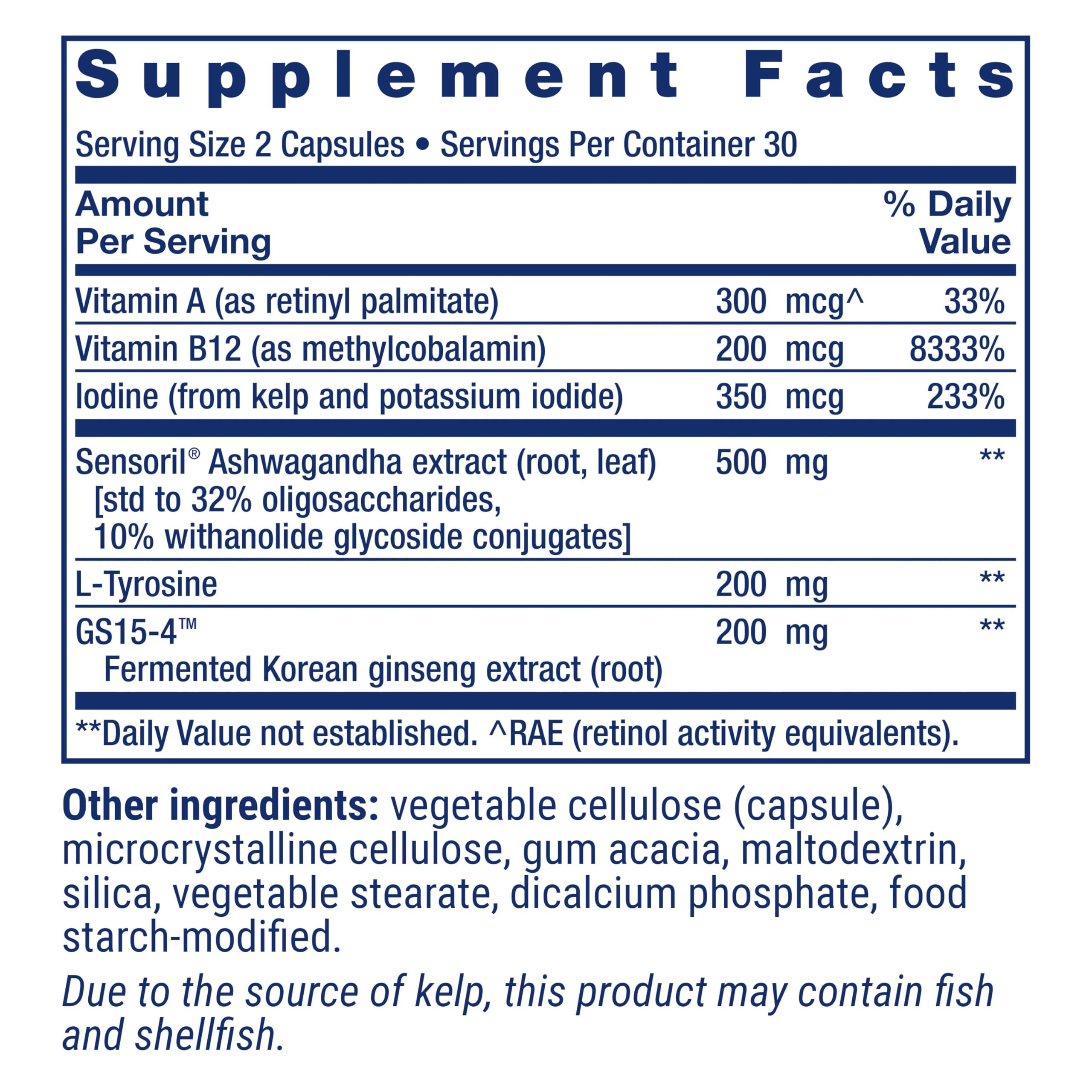 Close-up of bottle cap with supplement details