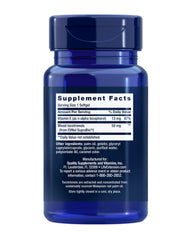 Close up of bottle showing 60 softgels
