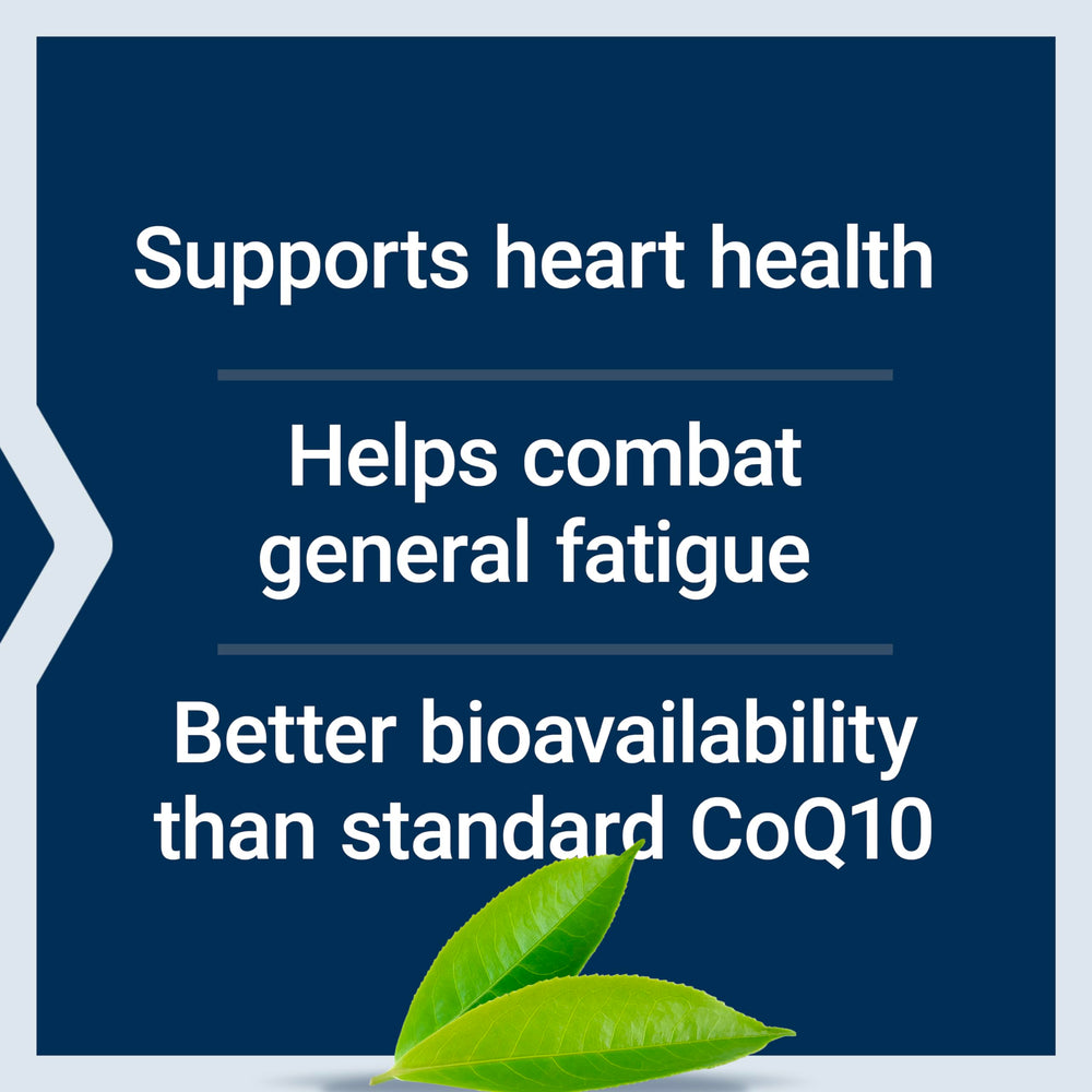 Close-up of 100 mg CoQ10 softgels
