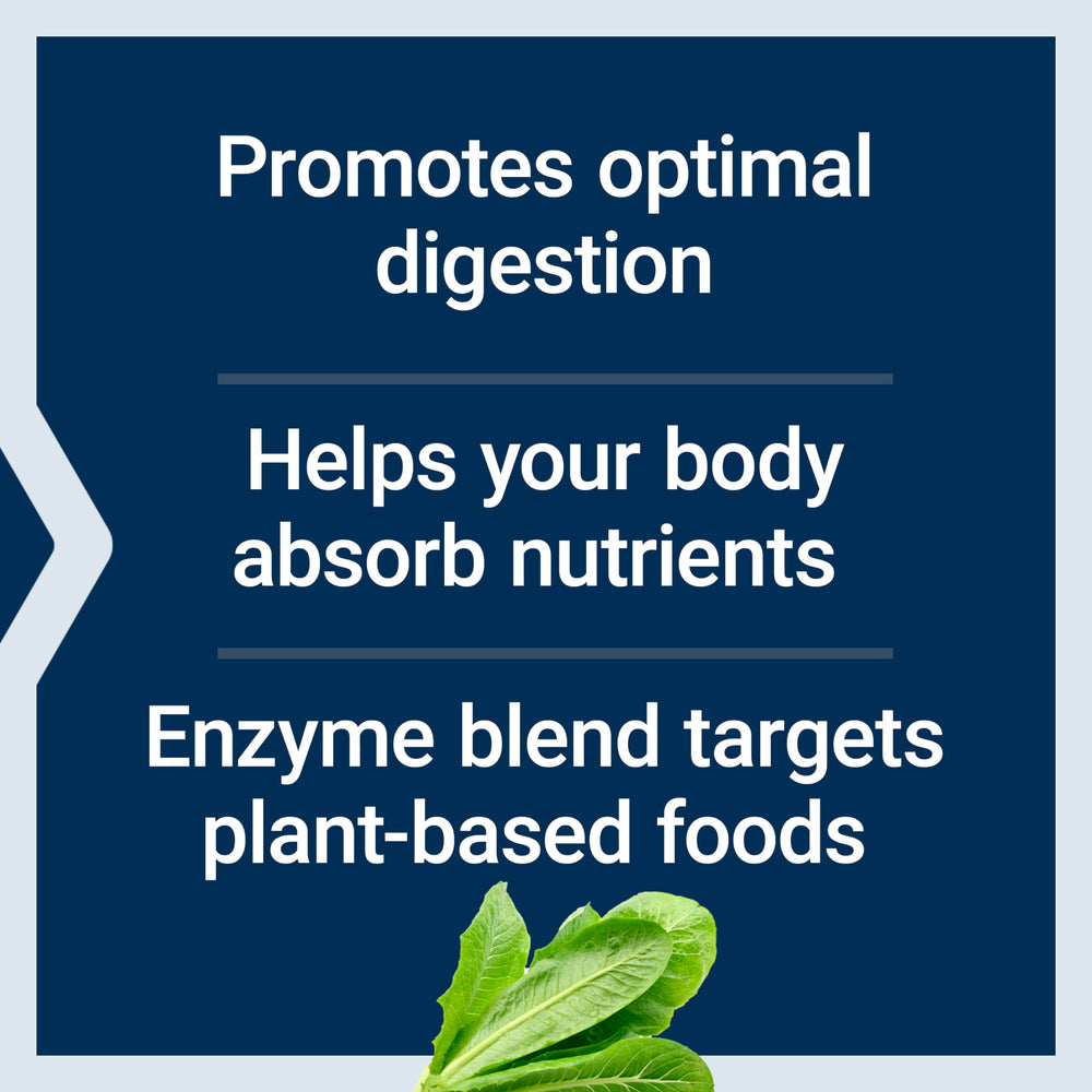 Vegetarian, Non-GMO digestive supplement label
