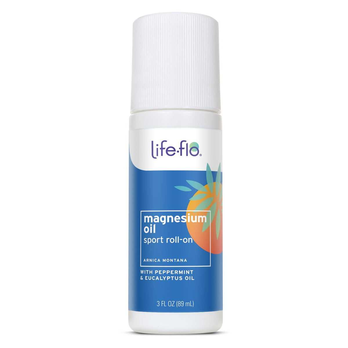 Front view of Life-Flo Magnesium Oil Sport Roll-On bottle (3 oz)