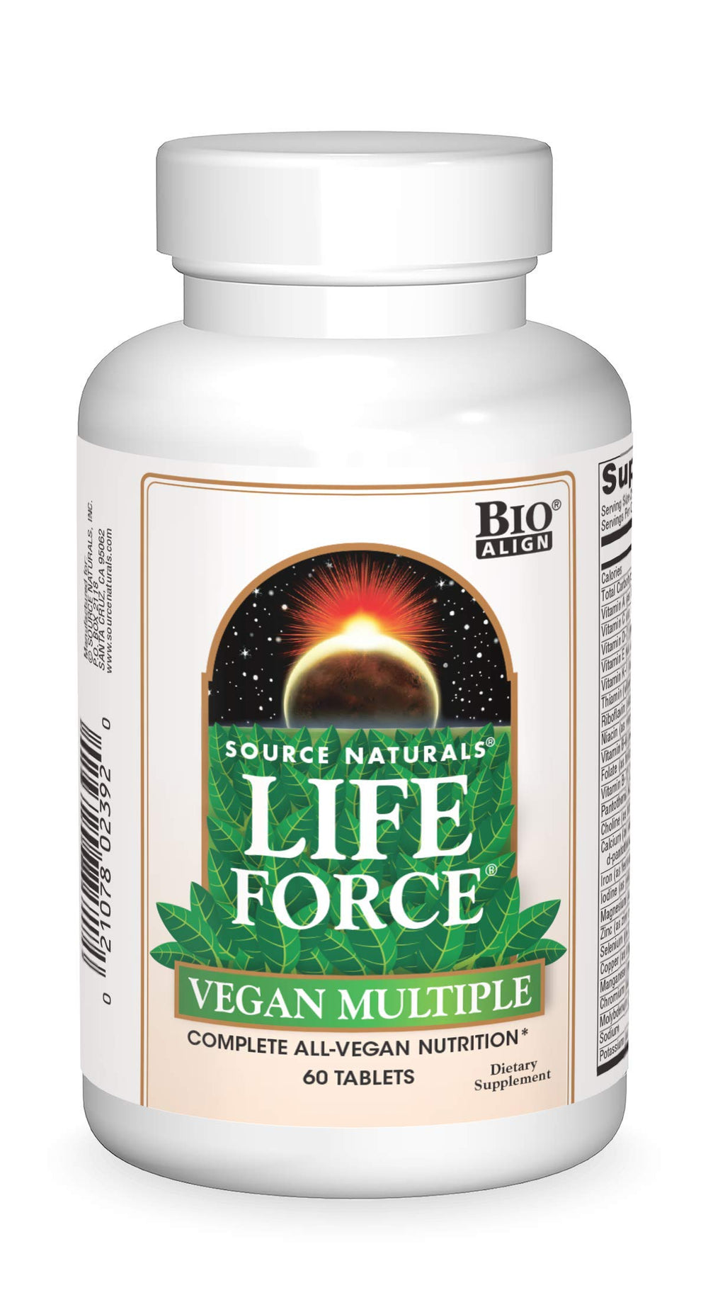 Bottle front of Source Naturals Life Force Vegan Multiple - 60 tablets