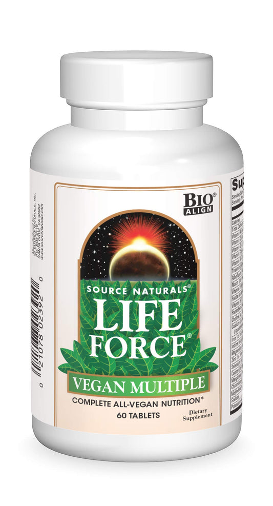 Bottle front of Source Naturals Life Force Vegan Multiple - 60 tablets