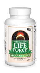Bottle front of Source Naturals Life Force Vegan Multiple - 60 tablets