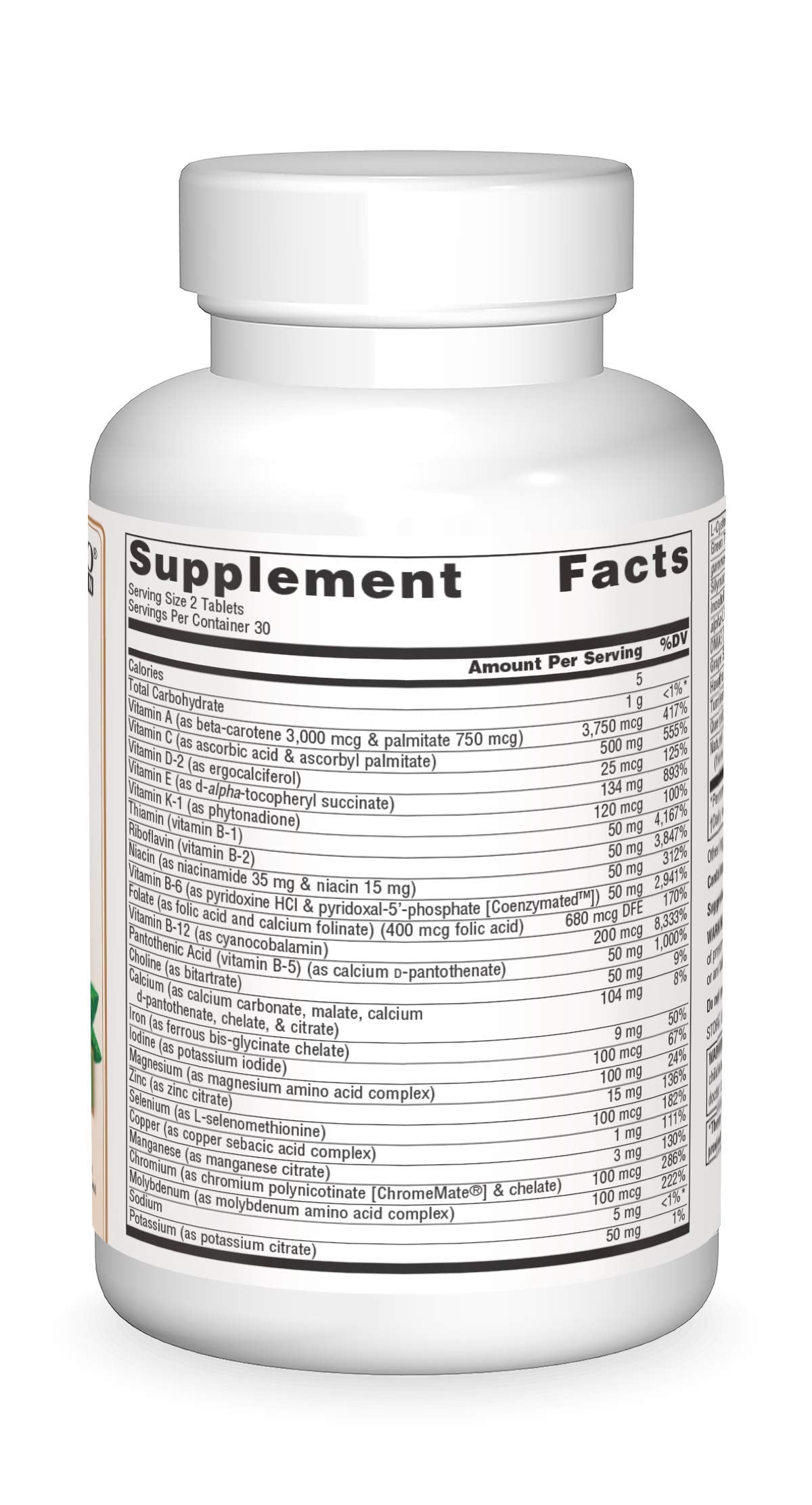 Back panel with directions and allergen information