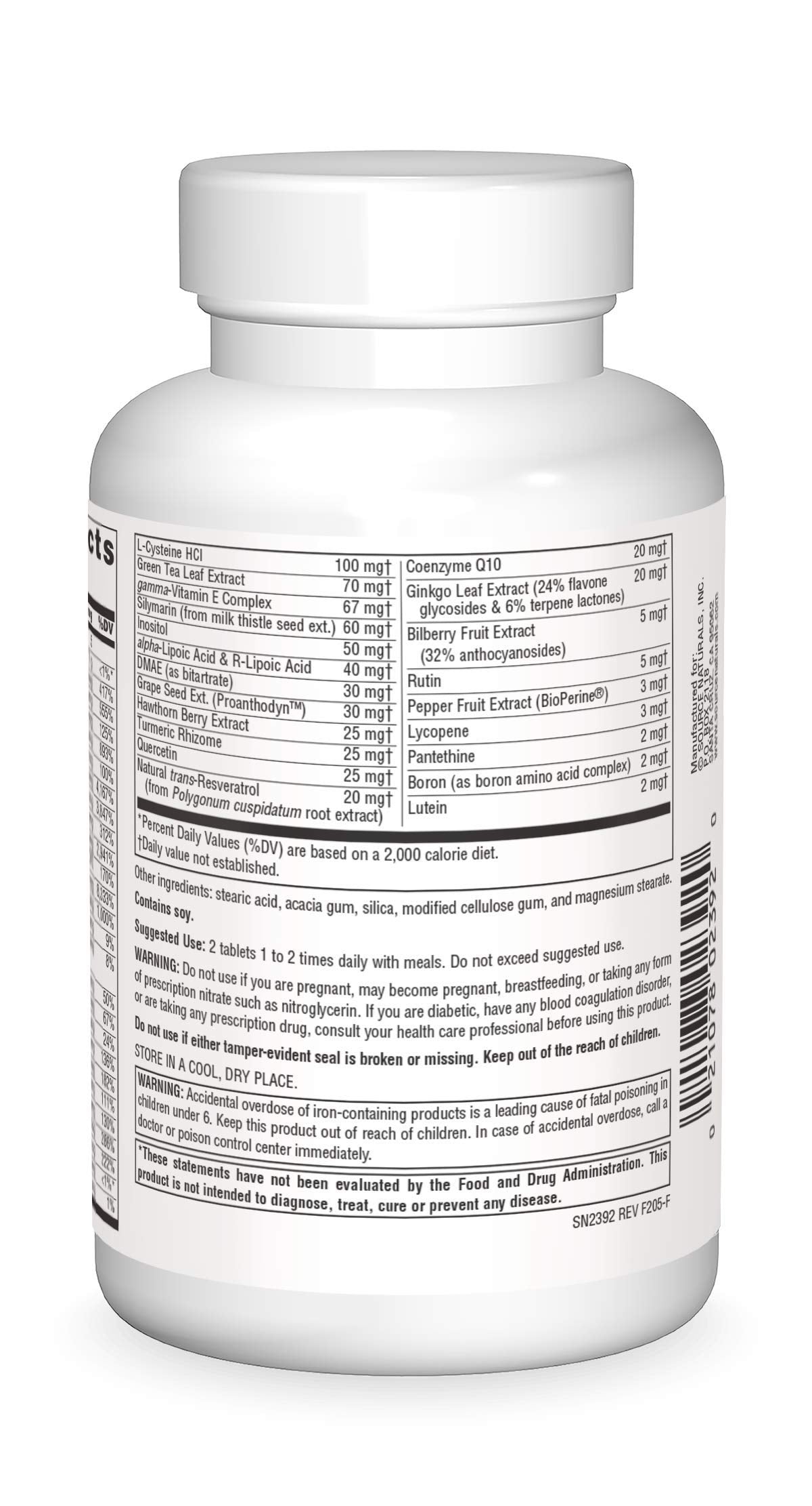 Label detail highlighting vegan multivitamin ingredients