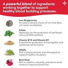 Raspberry extract and beetroot components in Blood Nourish-R formula
