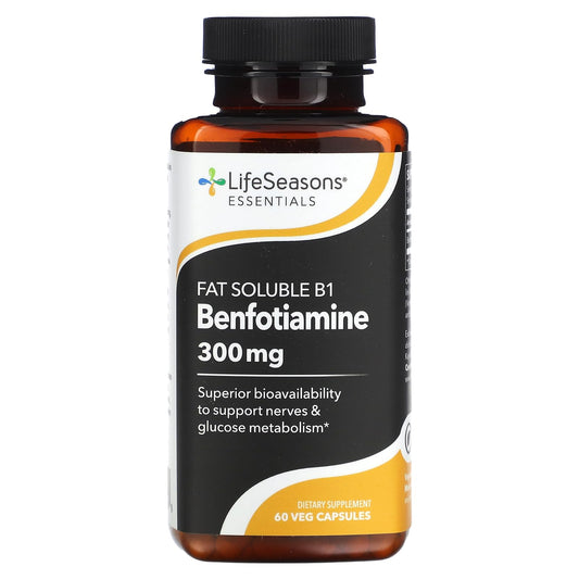 LifeSeasons Essentials Benfotiamine bottle with 60 capsules