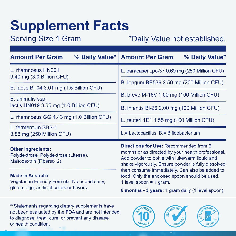 Freeze-dried probiotic powder texture