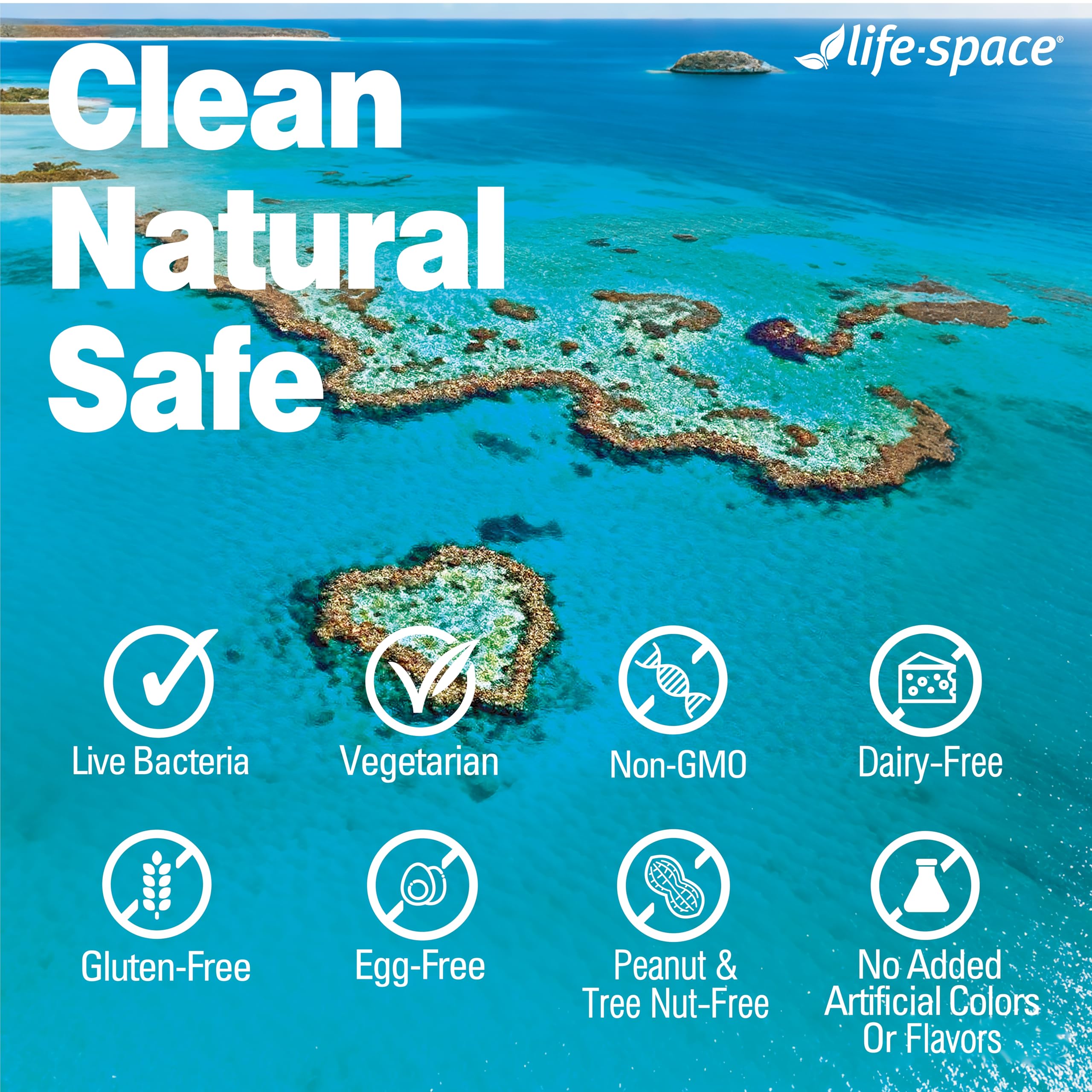 Life-Space Shape B420 Probiotics daily-use scene with capsule and water.