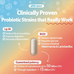 Life-Space Shape B420 Probiotics packaging box with two-month supply.