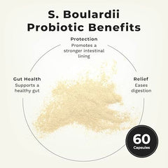 Close-up of S. Boulardii probiotic capsules