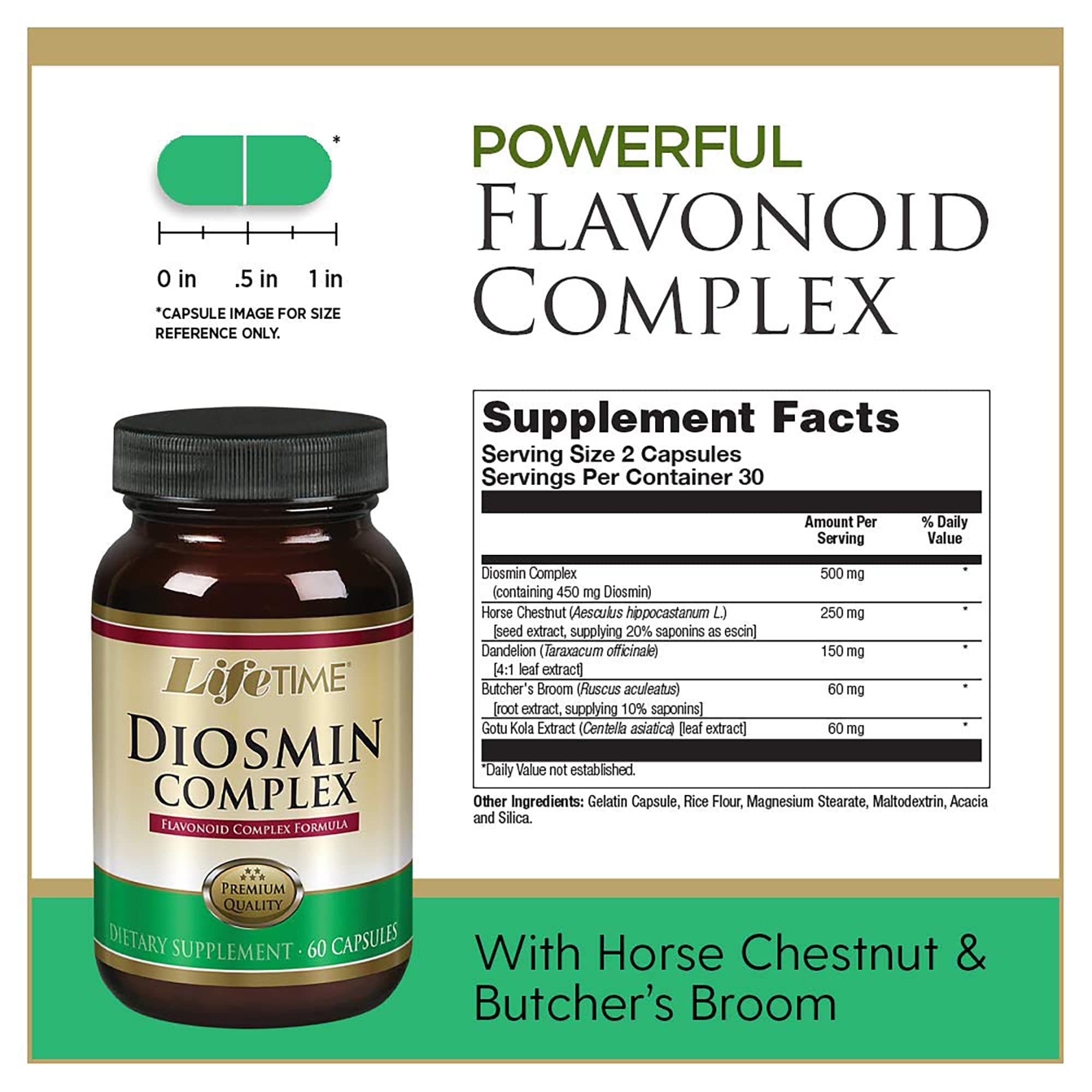 Herbal blend featuring horse chestnut and butcher's broom