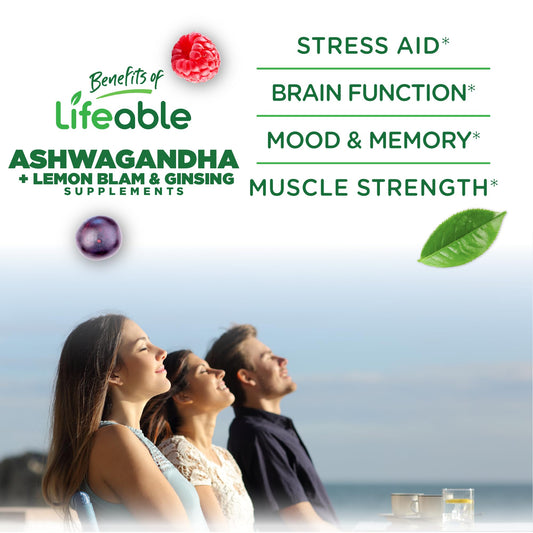 Strawberry flavor Lifeable Ashwagandha Gummies