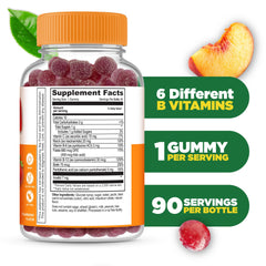 Close-up of Lifeable B Complex gummies with strawberry flavor