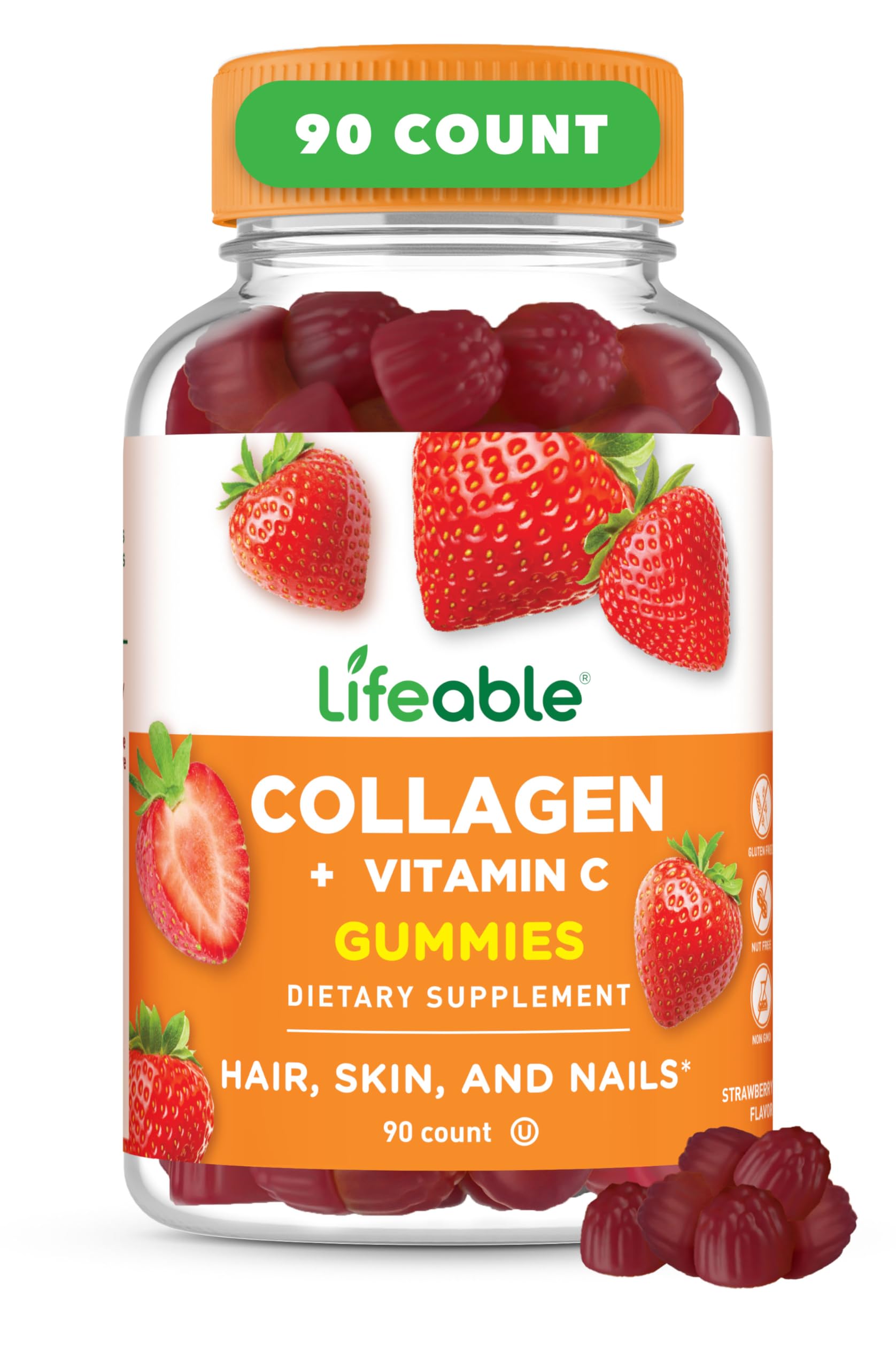 Lifeable Collagen Peptides Gummies bottle front view
