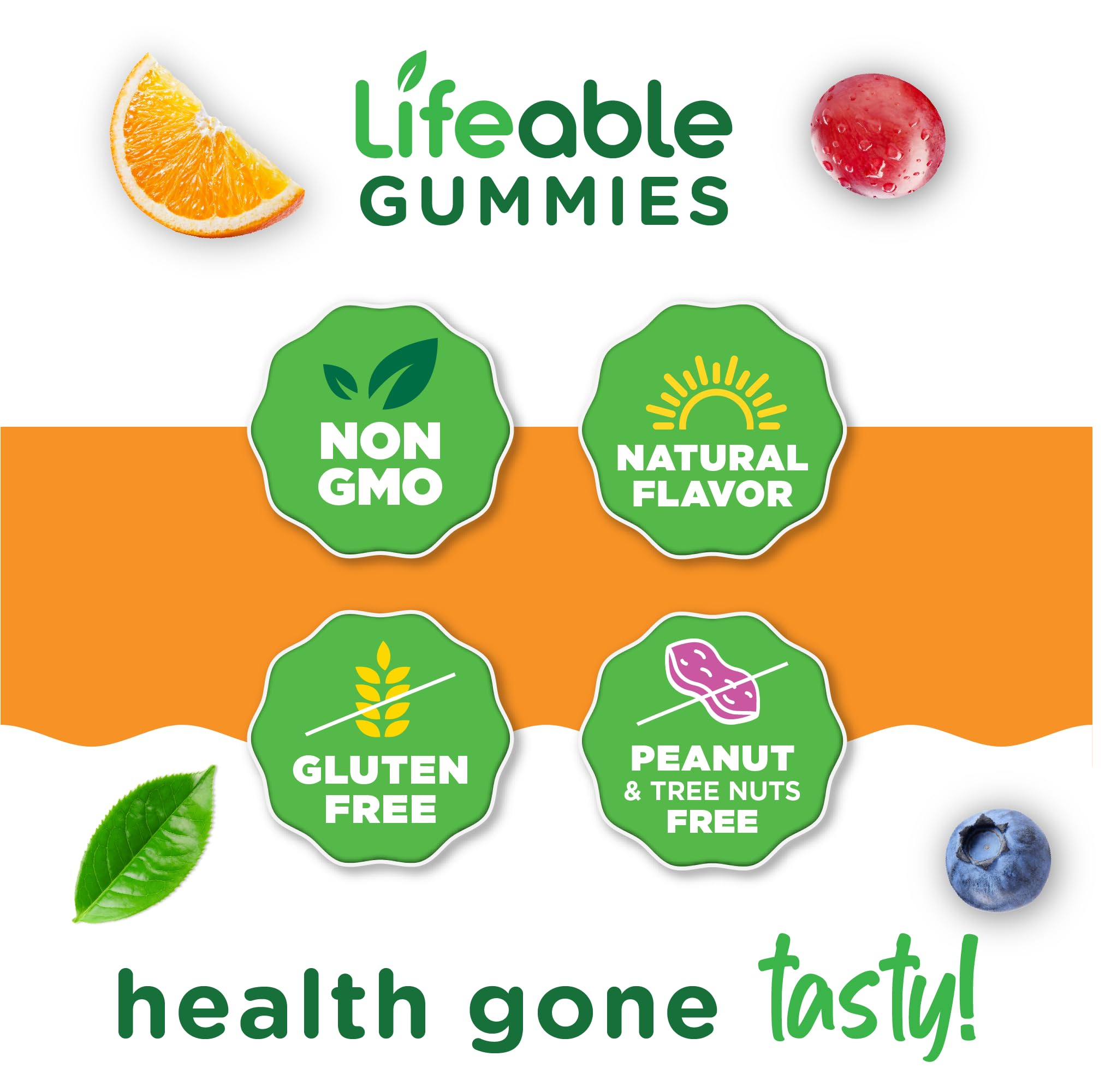 Gummies with vitamin C and strawberry flavor text on label