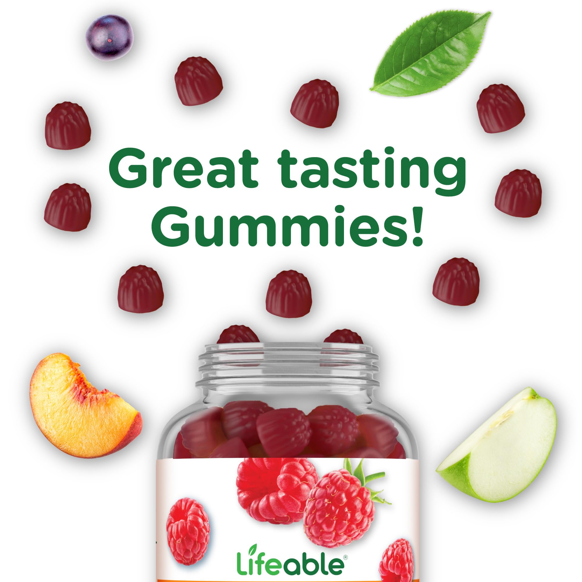 Nutrition facts panel on Lifeable collagen gummies bottle