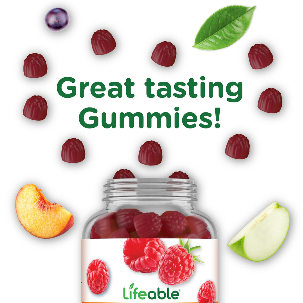 Nutrition facts panel on Lifeable collagen gummies bottle