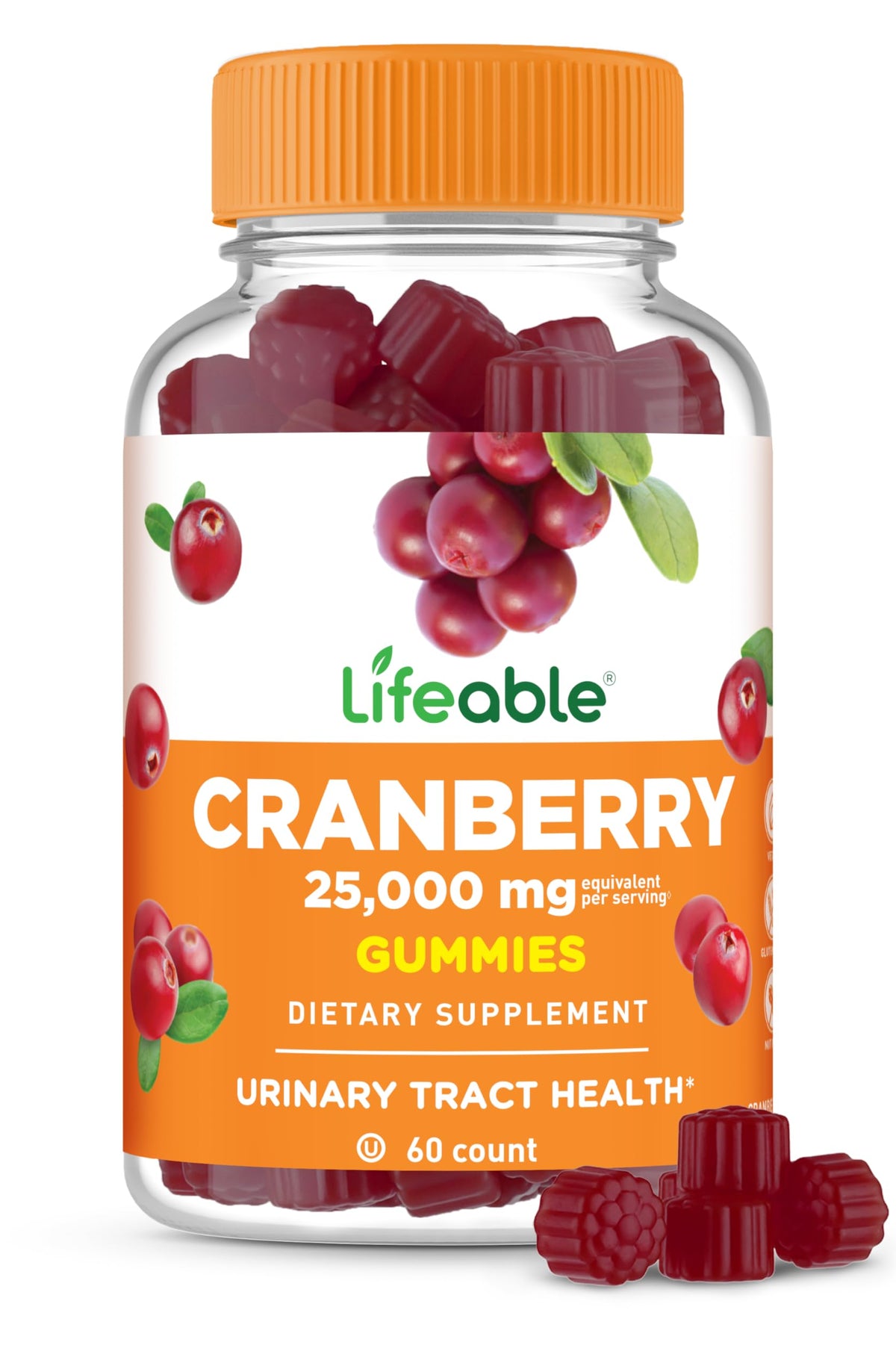 Lifeable Cranberry Gummies for Women – 60-count bottle artwork