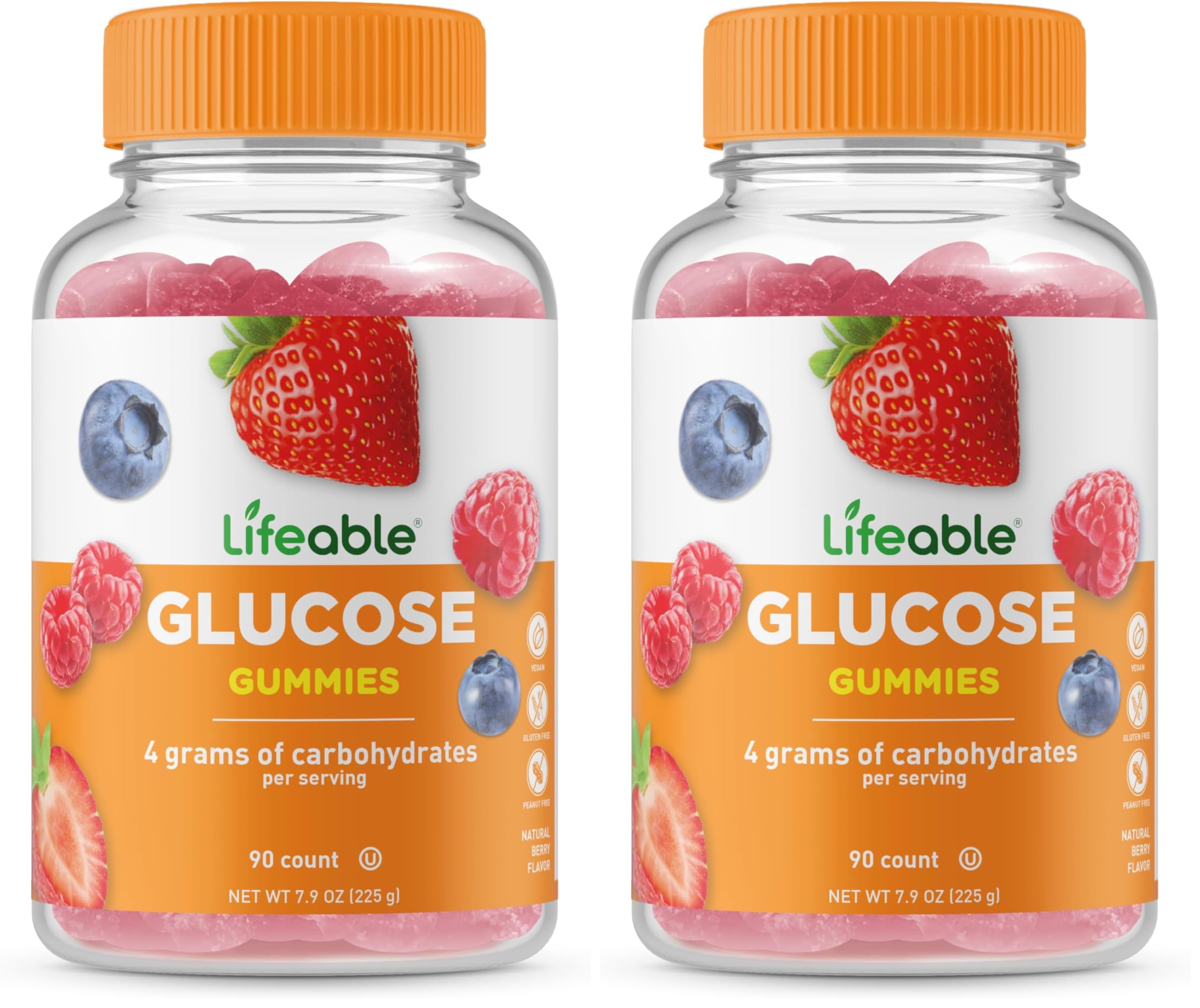 Lifeable Glucose Gummies mixed berry flavor front view