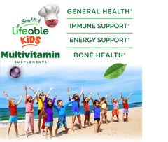 Nutrition facts: 400 IU Vitamin D, 333% Vitamin C, 6 B vitamins and 1.25 mg iron per serving