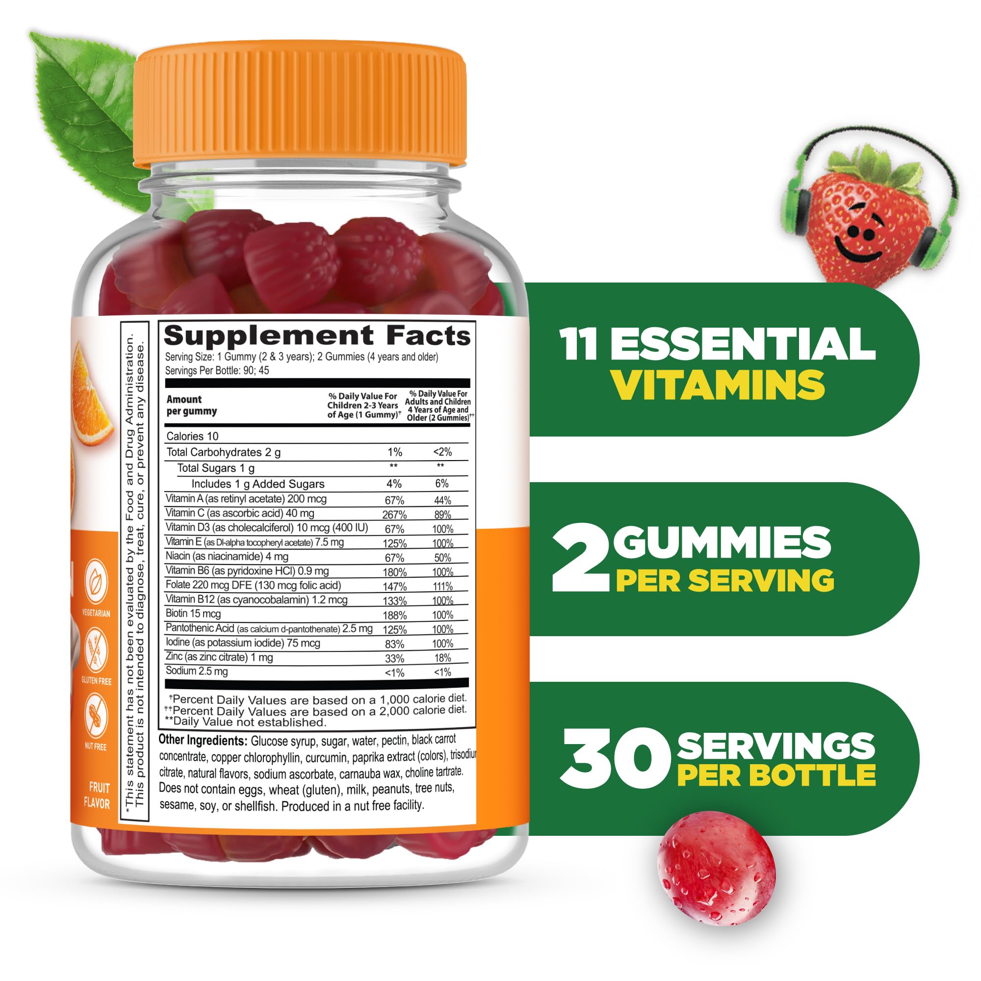 Bottle of Lifeable Kids Multivitamin Gummies