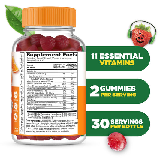 Bottle of Lifeable Kids Multivitamin Gummies