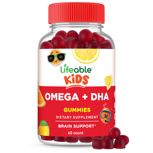Lifeable Omega-3 Gummies for kids bottle on shelf