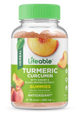 Lifeable peach flavored gummies close up showing chewy texture and pleasant taste.