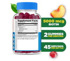Close-up of Lifeable Biotin Gummies 5000mcg per serving
