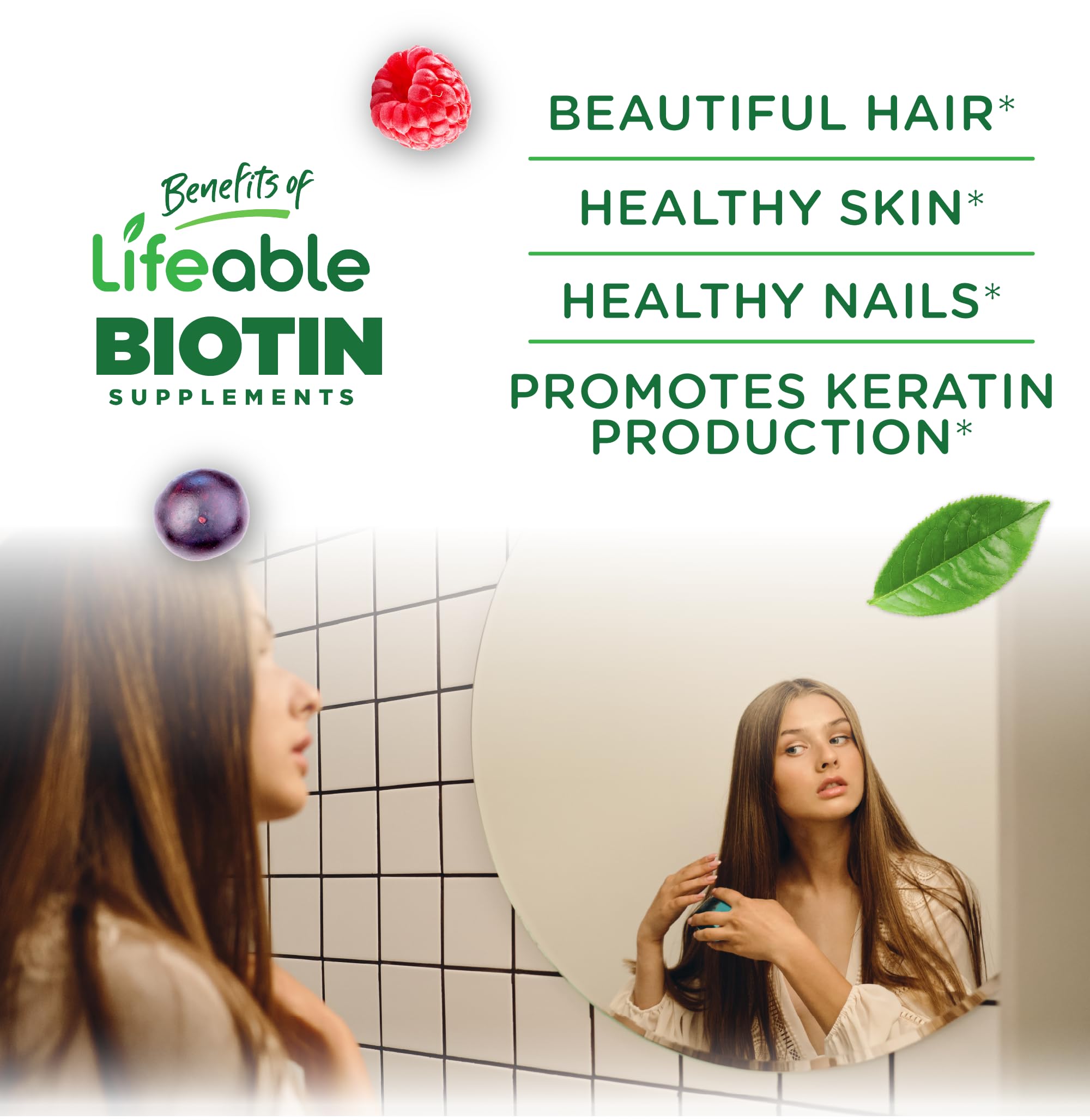 Close-up of Biotin gummies for hair growth