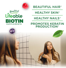 Close-up of Biotin gummies for hair growth