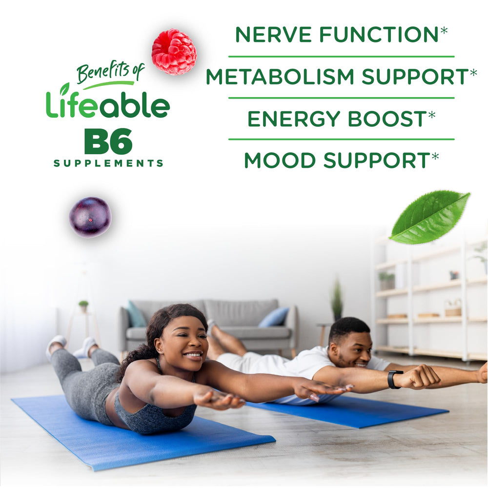 Lifeable Vitamin B6 Gummies 100mg per serving