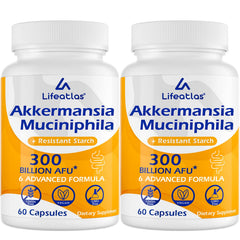 Lifeatlas GLP ONE probiotic bottle showing Akkermansia 300B AFU