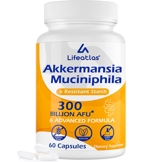 Lifeatlas GLP ONE Probiotic bottle featuring Akkermansia 300B AFU