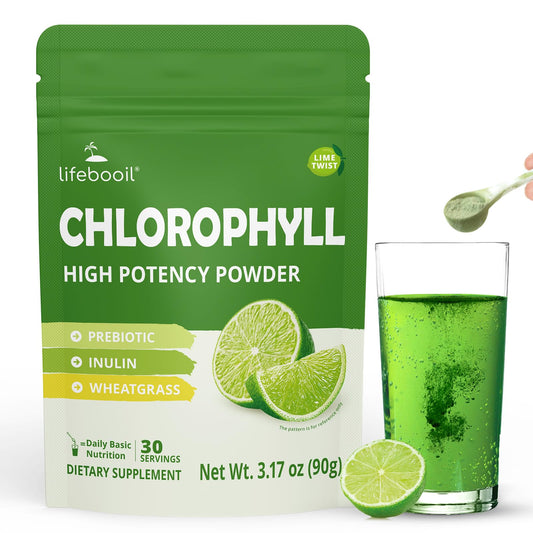 Lifebooil Chlorophyll Powder Lime Twist bottle